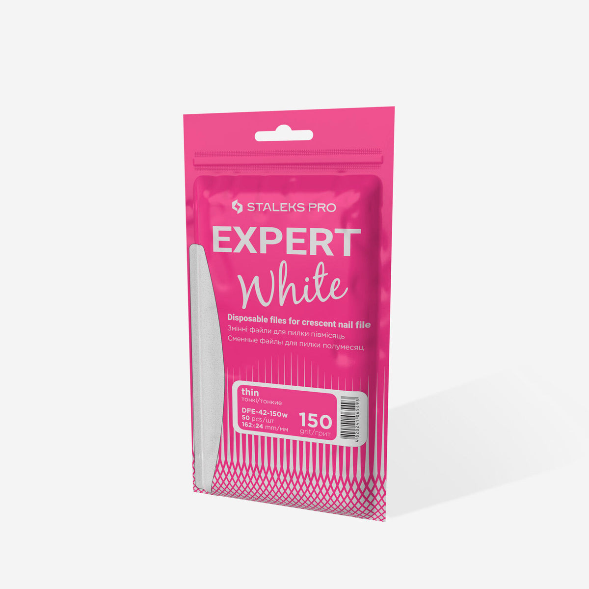 Disposable white files for crescent nail file EXPERT 42 150 grit (50 pcs)