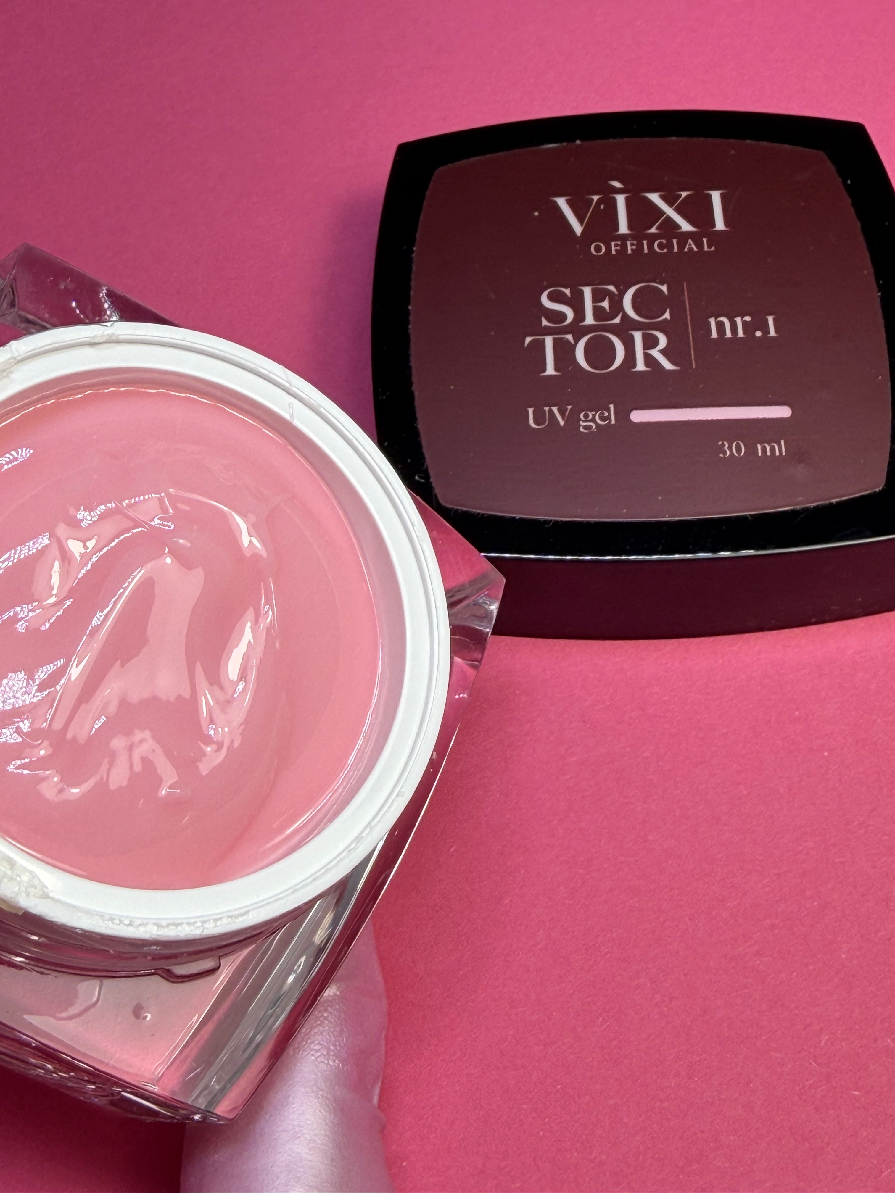 SECTOR GEL NO. 1 (pink) perfect gel for working with Dual Tips HEMA/TPO FREE 30ml