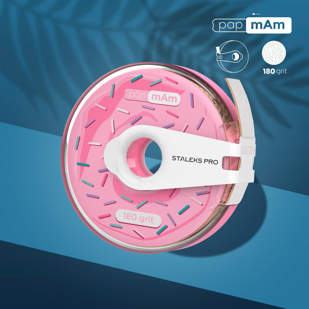 Disposable white abrasive tape papmAm EXPERT 180
grit in a plastic case