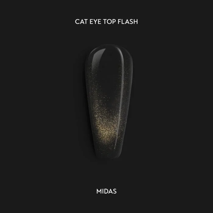 Midas - Cat Eye Gel Top Coat with Flash glitter - 7 ML