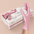 Nitrile gloves, rose metallic appeal 100 stk MEDIUM