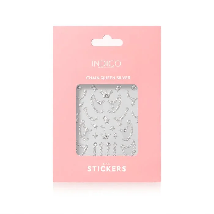 Nail stickers self-adhesive Chain Queen Silver - 1 PCS