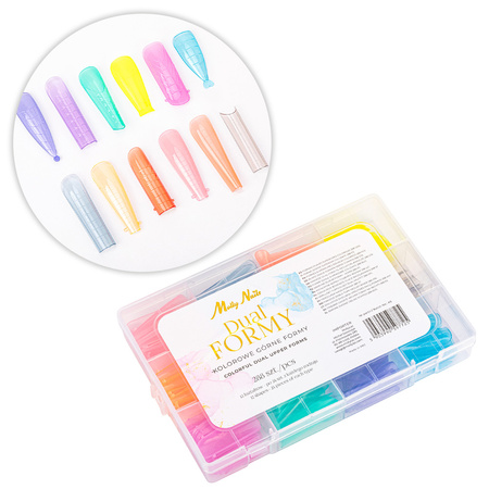 Upper dual forms for nail construction with scale Molly Nails colorful 12 shapes 288 pcs