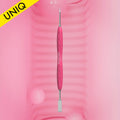 Manicure pusher Gummy with silicone handle UNIQ 11 TYPE 1 (straight flat and loop pusher)