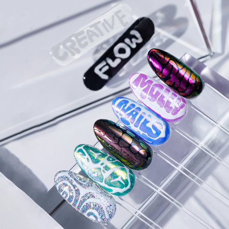 Creative Flow Color Gel - creative NailArt gel for melting, soft designs Molly Nails Black HEMA/Di-HEMA free 5 g