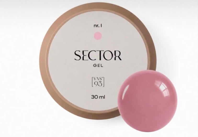 SECTOR GEL NO. 1 (pink) perfect gel for working with Dual Tips HEMA/TPO FREE 30ml