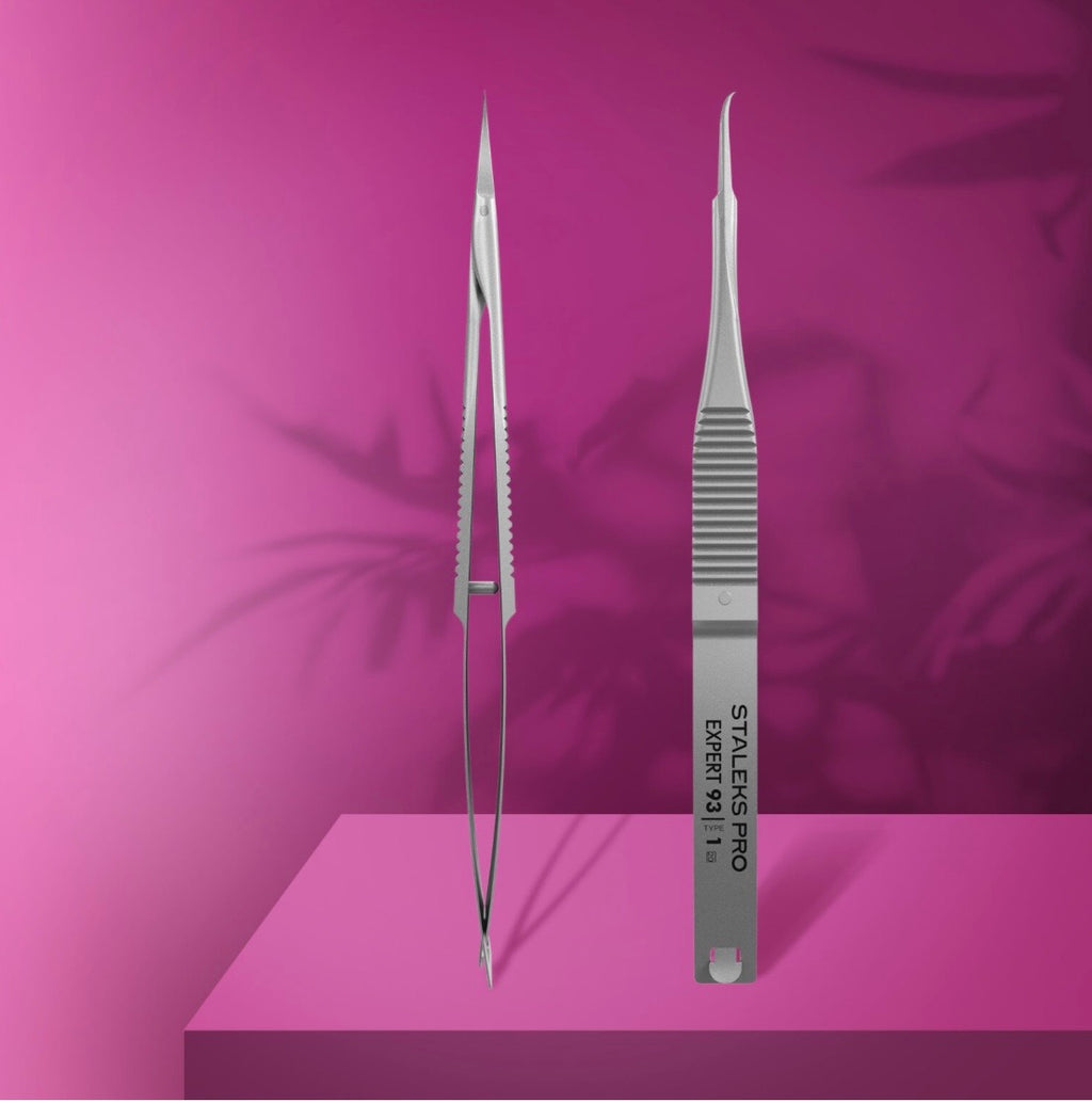 STALEKS Professional cuticle micro scissors with hook EXPERT 93 TYPE 1