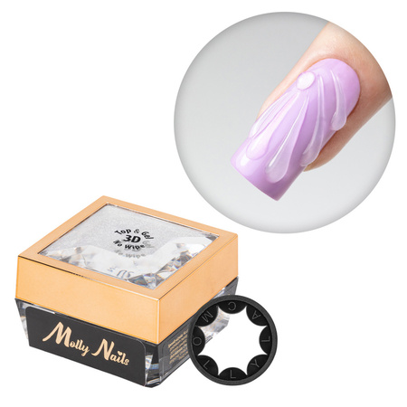 MollyNails TOP & GEL NO WIPE 3D for nail art and effects—HEMA/Di-HEMA-free —- 5g