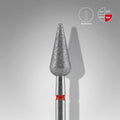 Diamond nail drill bit pointed pear red, head diameter 5 mm, working part 12 mm