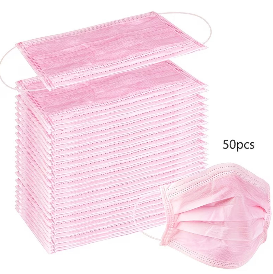 Disposable Face Masks/pink          50(pcs)