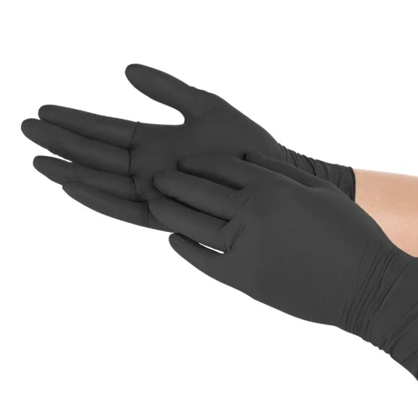 Powder-Free Nitrile Black Gloves M