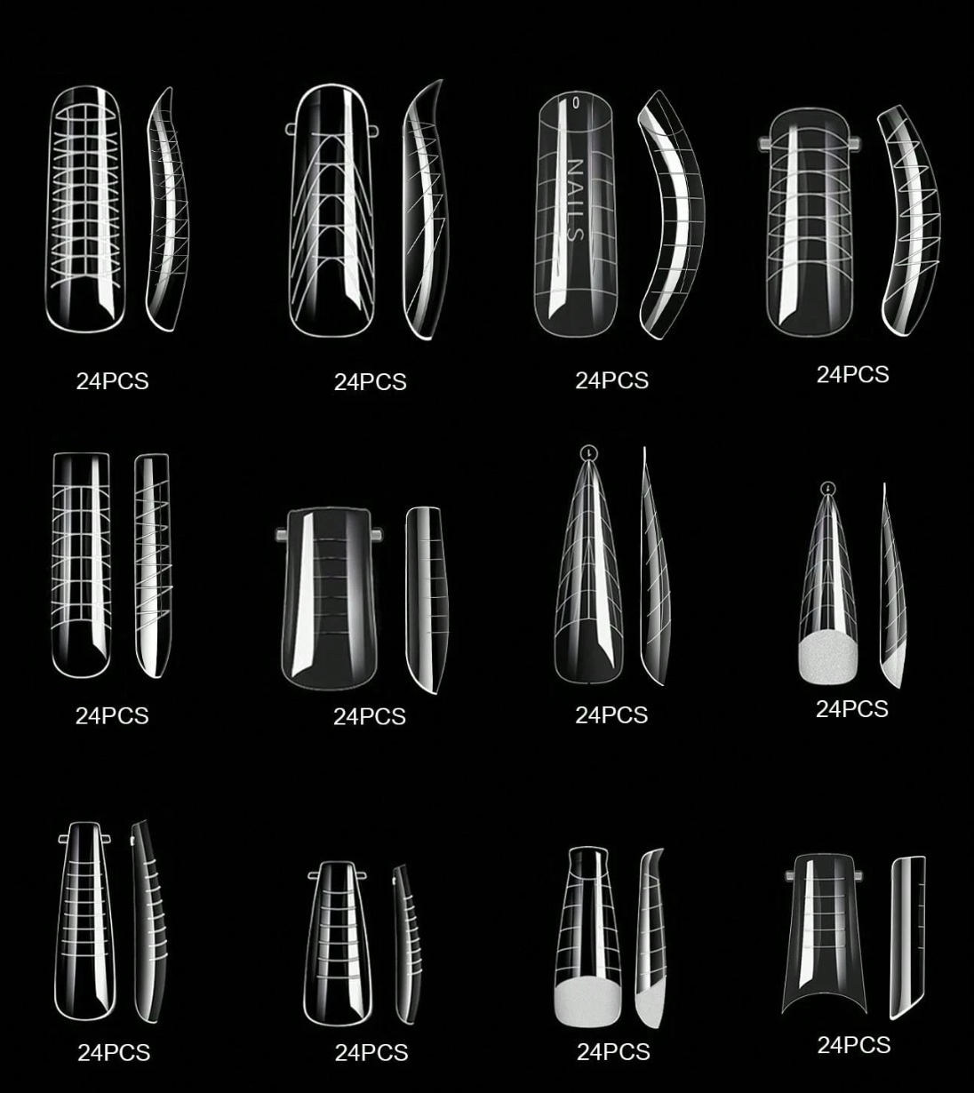 Polygel nail forms MIX