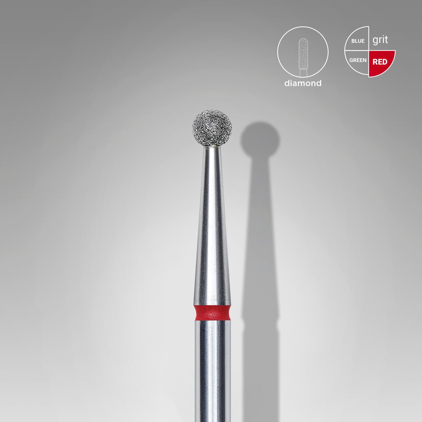 Diamond nail drill bit ball red EXPERT head diameter 2,5 mm