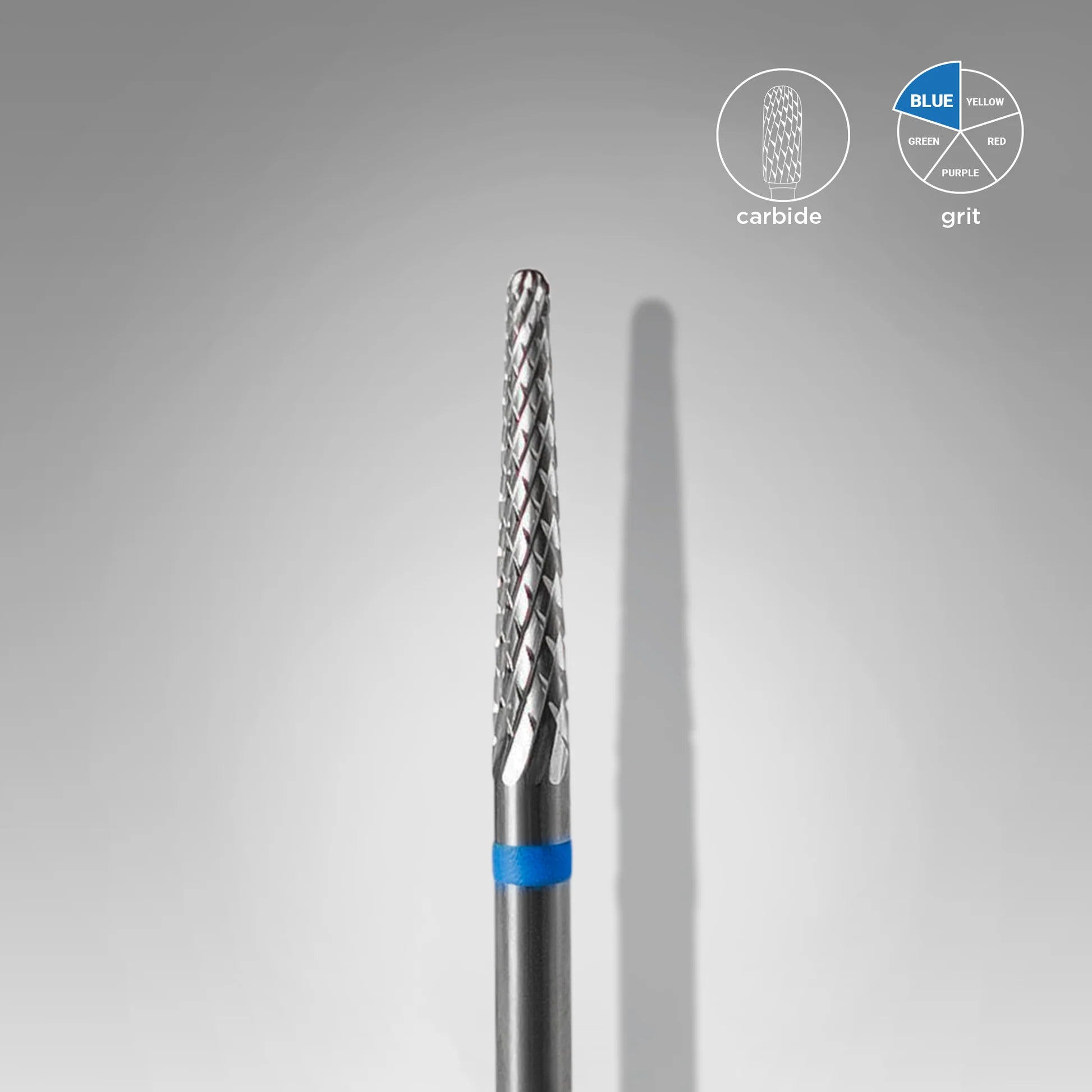 Carbide nail drill bit cone blue, head diameter 2,3 mm, working part 14 mm